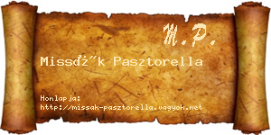Missák Pasztorella névjegykártya